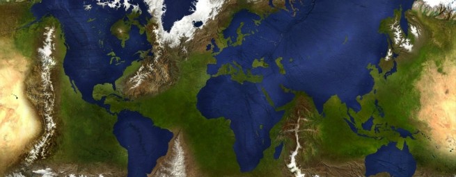 This is what the world would look like if the water and land masses were inverted: